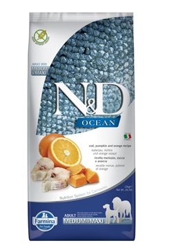 N&D OCEAN DOG Adult M/L Codfish&Pumpkin & Orange 12kg