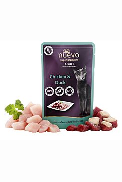 Nuevo kočka kapsa adult kuře a kachna 85g Nuevo kočka kapsa adult kuře a kachna 85g