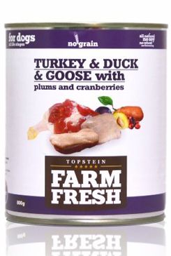 Farm Fresh Dog Turkey&Duck&Goose+Plums konzerva 800g Farm Fresh Dog Turkey&Duck&Goose+Plums konzerva 800g