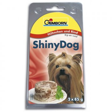 ShinyDog konzerva kuřecí+hovězí 2x85g (8x)