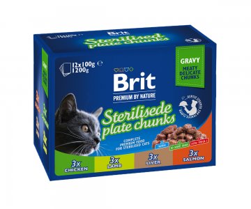 Brit Premium Cat Pouches Sterile Plate 12x100 g