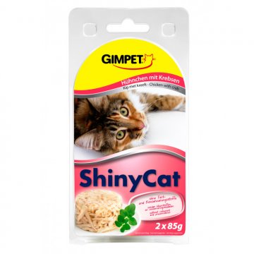 Gimpet ShinyCat konzerva kuře & krab 2x70g (8x) Gimpet ShinyCat konzerva kuře & krab 2x70g (8x)