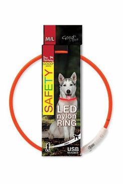 Obojek DOG FANTASY světelný USB oranžový 65cm…