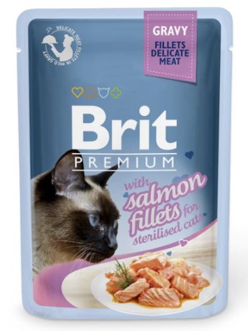 Brit Premium Cat Delicate Fillets in Gravy Salmon Sterillised 85g