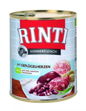 Finnern Rinti Pur drůbeží srdíčka 12x800g Finnern Rinti Pur drůbeží srdíčka 12x800g