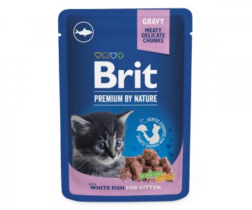 Brit Premium Cat Pouches white fish for Kitten 100 g