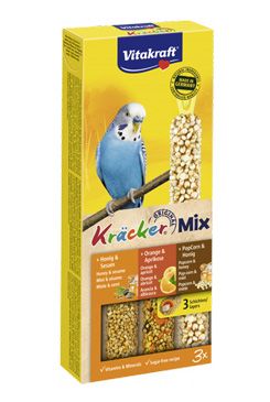 Vitakraft Bird Kräcker Andulka med/pom/popcorn tyč 3ks Vitakraft Bird Kräcker Andulka med/pom/popcorn tyč 3ks