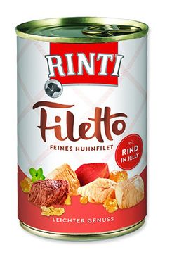 Rinti Dog Filetto konzerva kuře+hovězí v želé 420g Rinti Dog Filetto konzerva kuře+hovězí v želé 420g