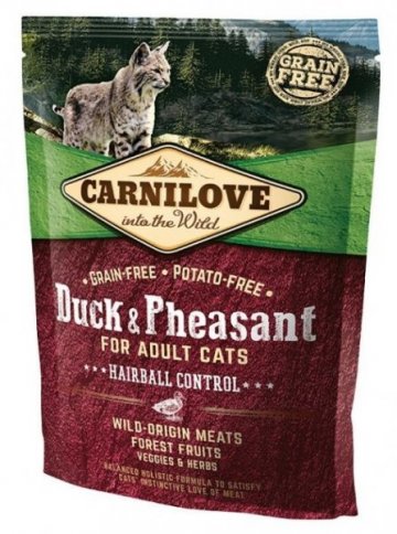 Carnilove CAT Duck & Pheasant for Adult Cats - Hairball Control 400g