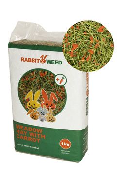 Seno luční s mrkví RabbitWeed 1kg 40 l Seno luční s mrkví RabbitWeed 1kg 40 l