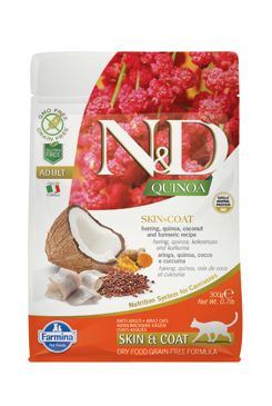 N&D Quinoa CAT Skin & Coat Herring & Coconut 300g N&D Quinoa CAT Skin & Coat Herring & Coconut 300g