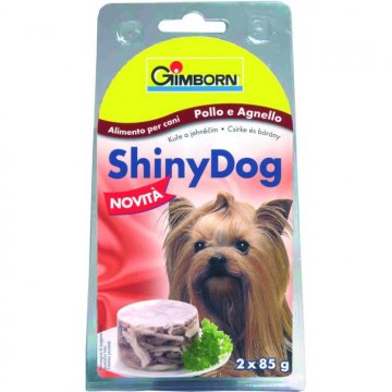 ShinyDog konzerva kuřecí+jehněčí 2x85g (16x)