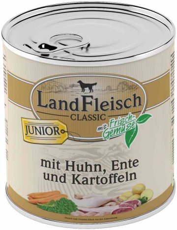 Landfleisch Dog Classic Junior Huhn, Ente, Kart. 800g