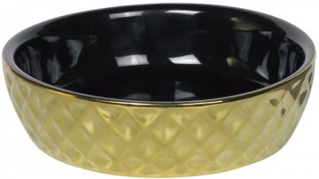 Nobby GOLD keramická miska pro kočky černá se zlatým dekorem 14x4cm/0,25l