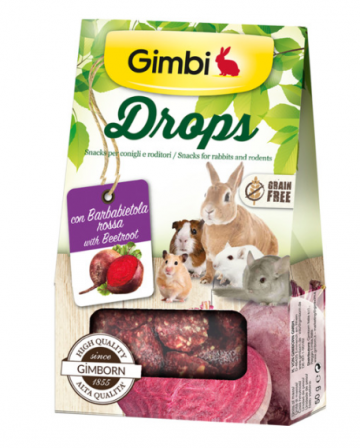 Gimbi DROPS pro hlodavce s červenou řepou 50g