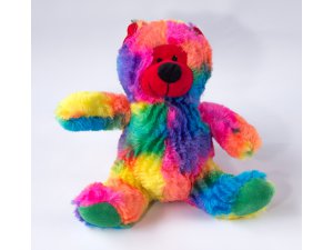 Medvídek pestrobarevný - pískací 20cm Medvídek pestrobarevný - pískací 20cm