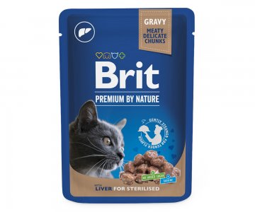 Brit Premium Cat Pouches Liver for Sterilized 100 g