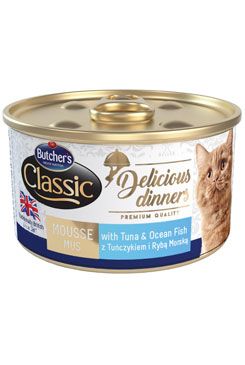 Butcher's Cat Class.Delic.Dinners tuňák+ryby konz85g Butcher's Cat Class.Delic.Dinners tuňák+ryby konz85g