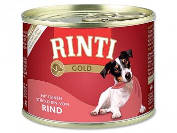 Finnern Rinti Gold konzerva pro psy hovězí kousky 12x185g