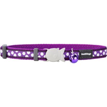 Obojek pro kočky - White Spots on Purple Obojek pro kočky - White Spots on Purple
