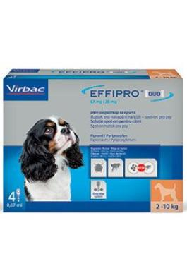 Effipro DUO Dog S (2-10kg) 67/20 mg, 4x0,67ml (EXP…