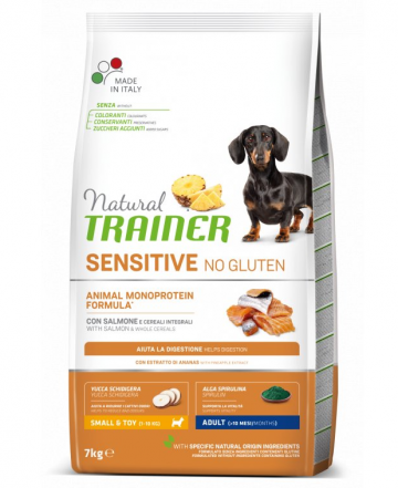 TRAINER Natural SENSITIVE No gluten Adult Mini losos 7kg TRAINER Natural SENSITIVE No gluten Adult Mini losos 7kg