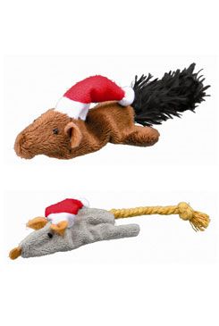 Vánoční Hračka kočka Myš/Veverka 14-17cm plyš TR Vánoční Hračka kočka Myš/Veverka 14-17cm plyš TR