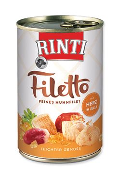 Rinti Dog Filetto konzerva kuře+kuř.srdce v želé 420g Rinti Dog Filetto konzerva kuře+kuř.srdce v želé 420g