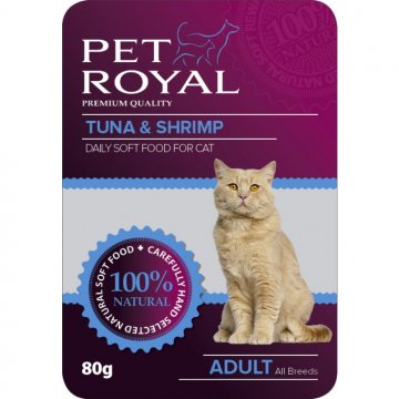 Kapsička Pet Royal Cat tuňák+krevety 80g Kapsička Pet Royal Cat tuňák+krevety 80g