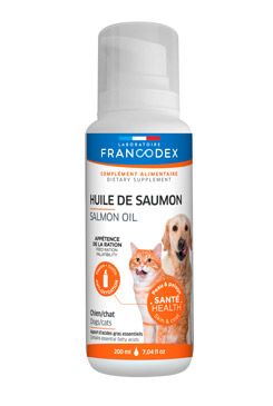Francodex Salmon Oil lososový olej pes, kočka 200ml Francodex Salmon Oil lososový olej pes, kočka 200ml
