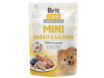 Brit Care Mini Rabbit & Salmon fillets in gravy 85g