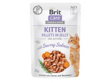 Brit Care Cat Kitten. Fillets in Jelly with Savory Salmon 85g Brit Care Cat Kitten. Fillets in Jelly with Savory Salmon 85g