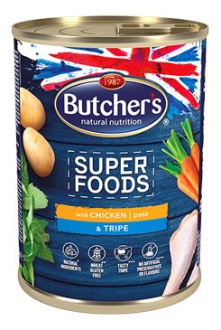 Butcher's Dog Superfood dršťky a kuřecí Paté konz.400g Butcher's Dog Superfood dršťky a kuřecí Paté konz.400g
