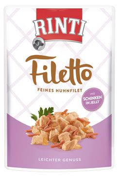 Rinti Dog Filetto kapsa kuře+šunka v želé 100g Rinti Dog Filetto kapsa kuře+šunka v želé 100g