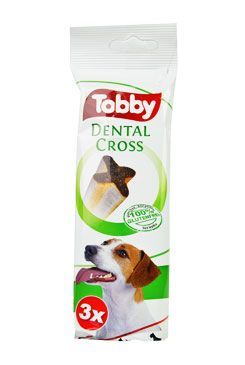 TOBBY pochoutka dentální DENTAL CROSS S-M 70g 3ks TOBBY pochoutka dentální DENTAL CROSS S-M 70g 3ks