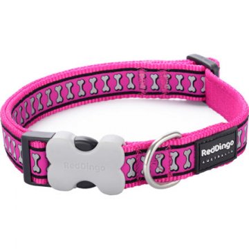 Obojek RD 12 mm x 20-32 cm - Bones Rfx - Tm.Růžová Obojek RD 12 mm x 20-32 cm - Bones Rfx - Tm.Růžová