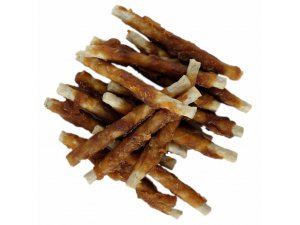 Tyčinka z drcené buvolí kůže obalená králičím masem 250g Tyčinka z drcené buvolí kůže obalená králičím masem 250g