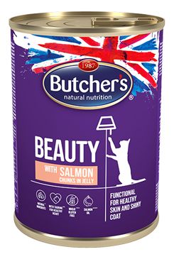 Butcher's Cat Funct. Beauty kousky lososa v želé 400g Butcher's Cat Funct. Beauty kousky lososa v želé 400g