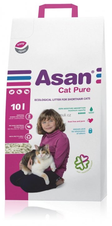 Asan Cat Pure eko-stelivo pro kočky a fretky 10l