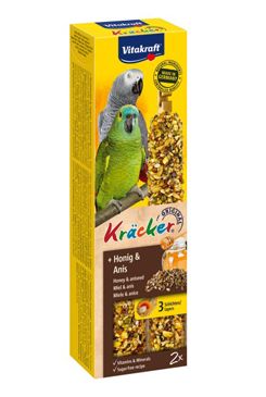 Vitakraft Bird Kräcker parrot African honey tyč 2ks Vitakraft Bird Kräcker parrot African honey tyč 2ks
