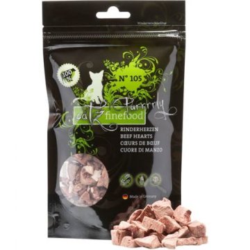 Catz finefood Purrrrly N° 105 – sušená hovězí srdíčka, 100 % masa, 35 g