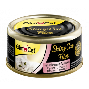 ShinyCat CHICKEN FILLET s krevetou v kuřecím vývaru 70g (12x)