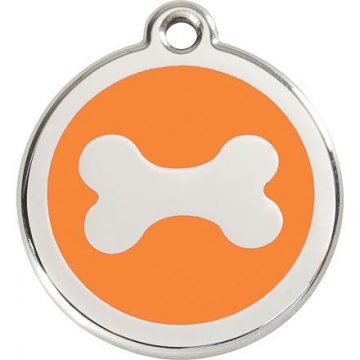 Známka Red Dingo - Kost - Oranžová velikost známky M - 30 mm Známka Red Dingo - Kost - Oranžová velikost známky M - 30 mm