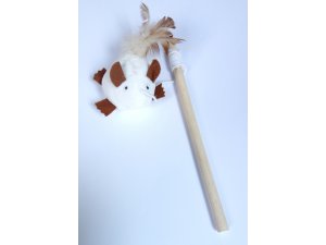 kočky - Škádlítko myška na tyčce kočky - Škádlítko myška na tyčce