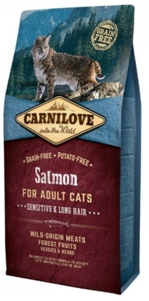 Carnilove CAT Salmon for Adult Cats - Sensitive & Long Hair 6kg