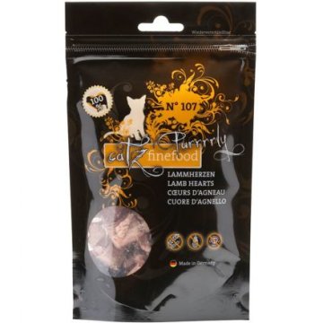 Catz finefood Purrrrly N° 107 – sušená jehněčí srdíčka, 100 % masa, 35 g