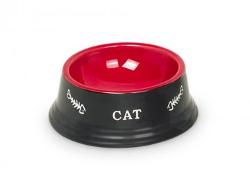Nobby Cat keramická miska 14 x 4,8 cm černá