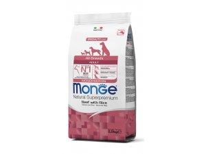 MONGE DOG Superpremium Monoprotein Hovězí, rýže 27/16 15kg