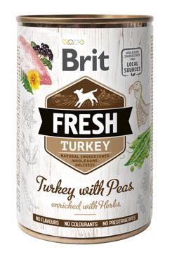 Brit Fresh Dog konz Turkey with Peas 400g