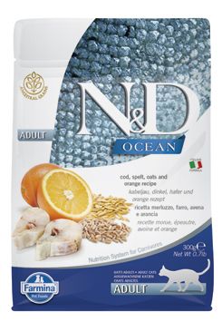 N&D OCEAN CAT LG Adult Codfish & Orange 300g N&D OCEAN CAT LG Adult Codfish & Orange 300g